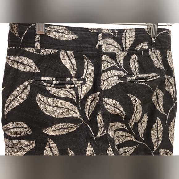 Anthropologie Cartonnier Charlie Trouser Women's Pants Size 2 Blk and White Leaf - Picture 7 of 8